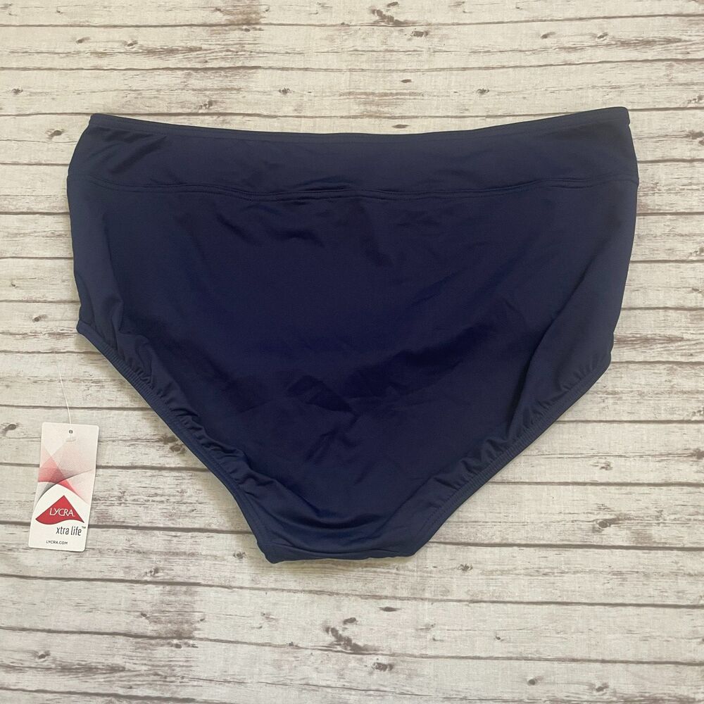 NWT Lands End Womens Blue High Rise Tummy Control SWIM BOTTOM Bikini Size 16W - Picture 4 of 5